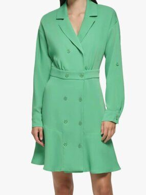 Karl Lagerfeld Green Shirt Dress Size 10 Spring Wedding Dress